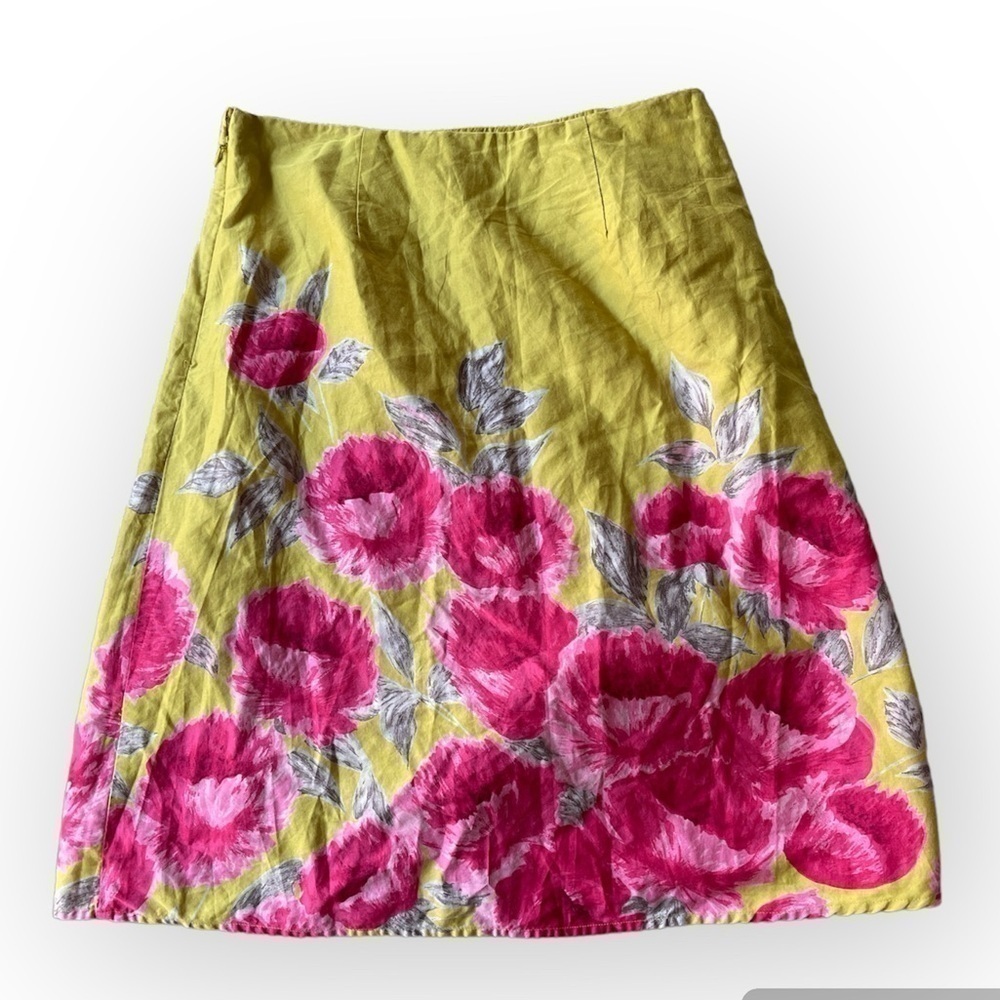 Anthropologie Odille Floral Sequin Skirt